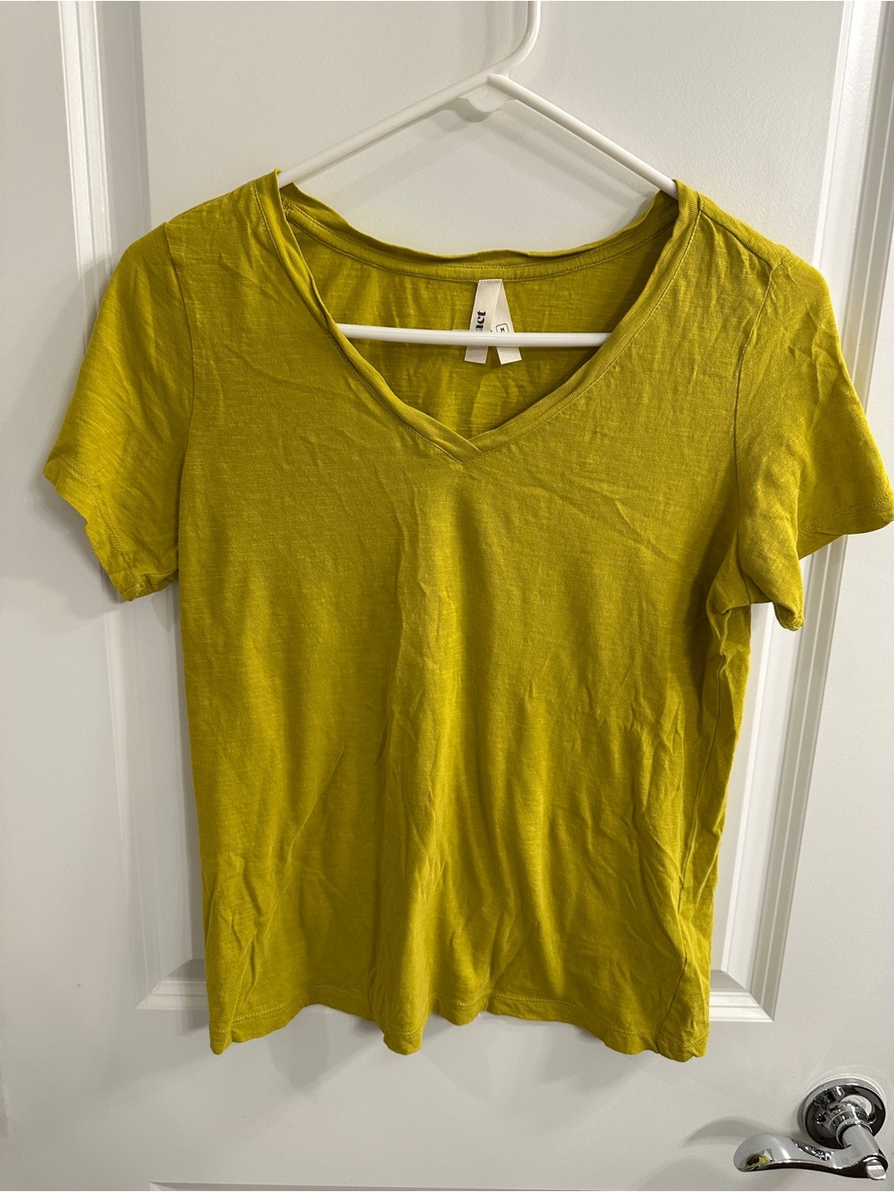 Pact Lightweight V-Neck Tee in Chartreuse - medium